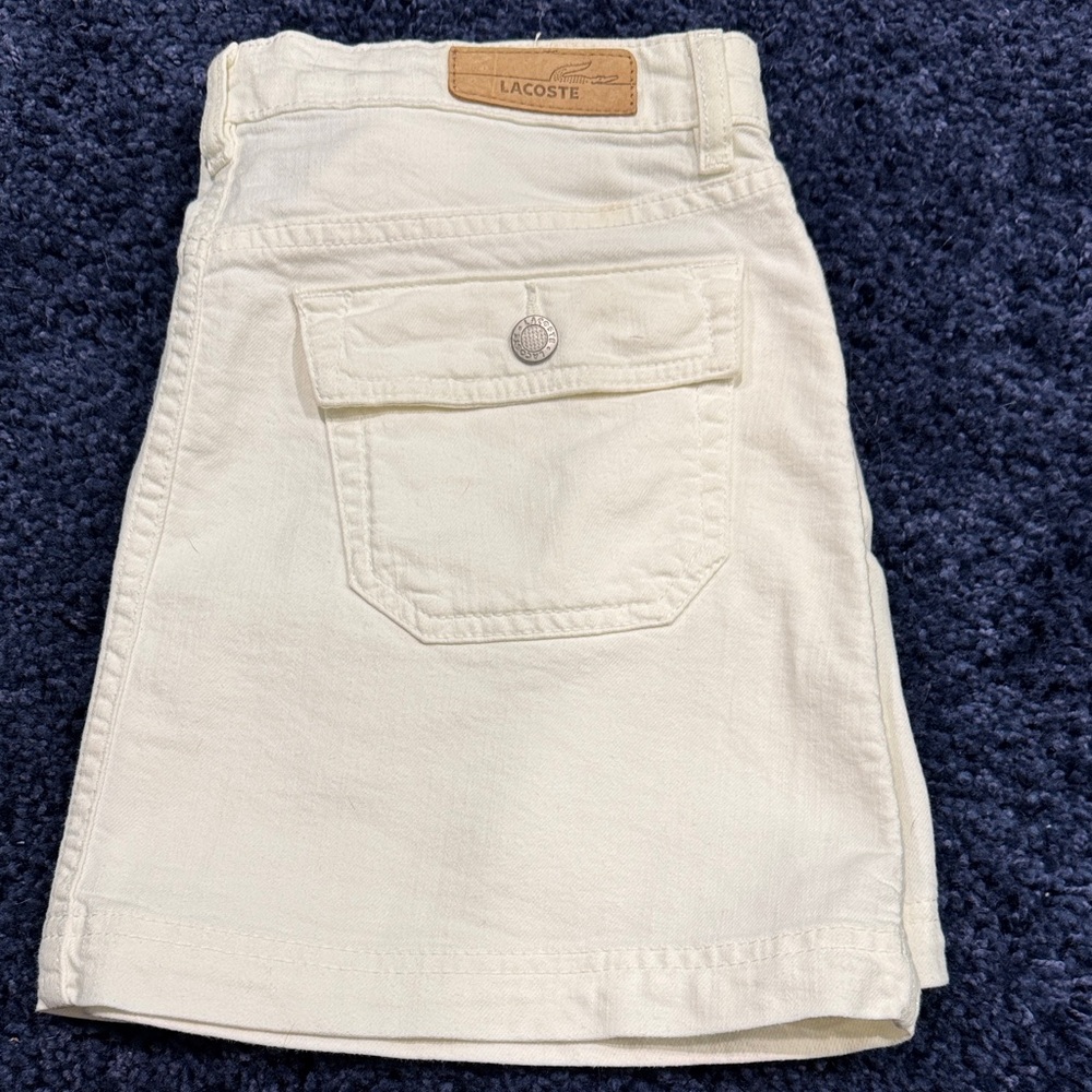 Lacoste White Denim Skirt with Pocket Detail